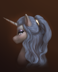 Size: 821x1017 | Tagged: safe, artist:eerinless, oc, oc only, pony, unicorn, bust, looking at you, simple background, solo