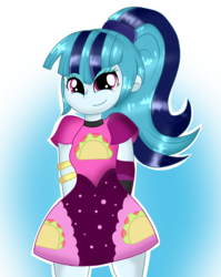 Size: 2343x2941 | Tagged: safe, artist:doraeartdreams-aspy, sonata dusk, equestria girls, find the magic, g4, my little pony equestria girls: better together, female, high res, solo, taco dress