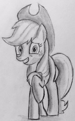 Size: 1085x1741 | Tagged: safe, artist:captainedwardteague, applejack, earth pony, pony, g4, applejack's hat, cowboy hat, female, hat, mare, solo, traditional art