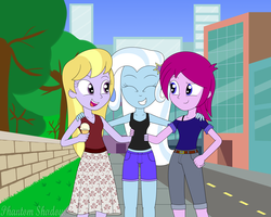Size: 3840x3072 | Tagged: safe, artist:phantomshadow051, fuchsia blush, lavender lace, trixie, equestria girls, g4, high res, trixie and the illusions