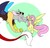 Size: 2420x2310 | Tagged: safe, artist:kiranaxavaro, discord, fluttershy, draconequus, pegasus, pony, g4, abstract background, female, high res, licking, male, ship:discoshy, shipping, straight, tongue out