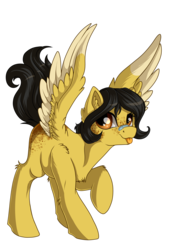 Size: 2893x4092 | Tagged: safe, artist:julunis14, derpibooru exclusive, pegasus, pony, alex (totally spies), freckles, ponified, simple background, solo, tongue out, totally spies, transparent background