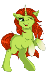 Size: 2893x4092 | Tagged: safe, artist:julunis14, derpibooru exclusive, pony, unicorn, one eye closed, ponified, sam (totally spies), simple background, solo, totally spies, transparent background, wink