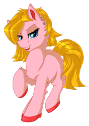 Size: 2893x4092 | Tagged: safe, artist:julunis14, derpibooru exclusive, earth pony, pony, bedroom eyes, clover (totally spies), piercing, ponified, simple background, solo, totally spies, transparent background