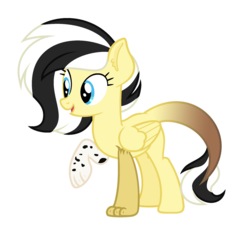 Size: 1024x981 | Tagged: safe, artist:pegasski, artist:sapphiretwinkle, oc, oc only, oc:feather tip, hybrid, g4, base used, interspecies offspring, offspring, parent:discord, parent:fluttershy, parents:discoshy, simple background, solo, transparent background