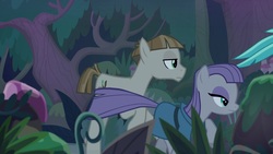 Size: 1920x1080 | Tagged: safe, screencap, maud pie, mudbriar, earth pony, pony, g4, student counsel, everfree forest, runnng