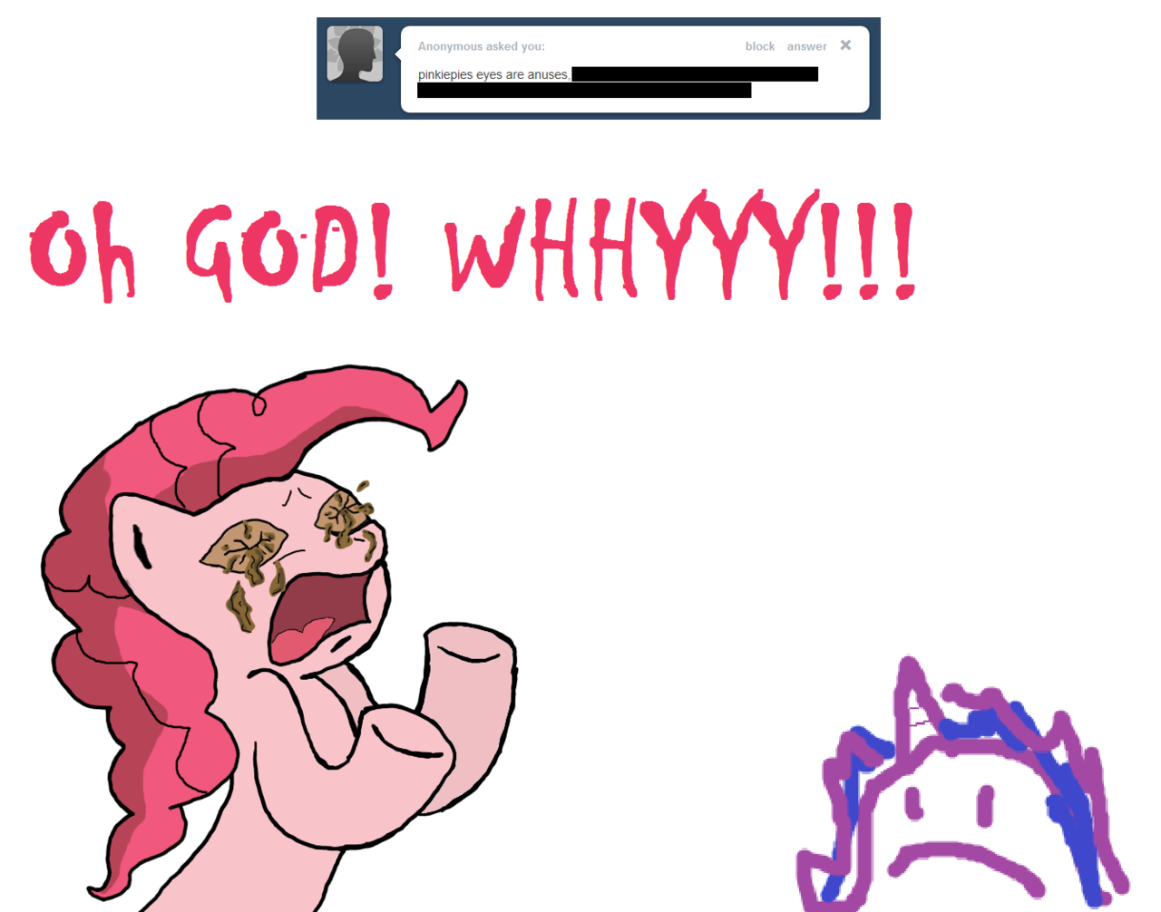 Explicit Grotesque Artist Mspaintponies Pinkie Pie Earth Pony Pony Anus Ask