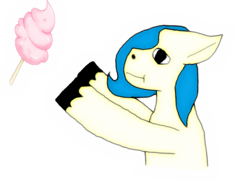 Size: 1147x837 | Tagged: safe, artist:goldentigeress14, oc, oc only, earth pony, pony, cotton candy, food, solo