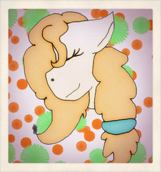 Size: 839x897 | Tagged: safe, artist:goldentigeress14, pear butter, earth pony, pony, g4, abstract background, female, solo