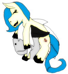 Size: 787x858 | Tagged: safe, artist:goldentigeress14, oc, oc only, oc:sunlight, oc:thunderbolt, earth pony, pony, eyes closed, simple background, transparent background