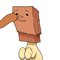 Size: 1080x1080 | Tagged: safe, artist:zippysqrl, oc, oc only, oc:paper bag, pony, animated, bust, female, frame by frame, frown, gif, hoof hold, hooves to the chest, loop, mask, offscreen character, paper bag, perfect loop, solo focus
