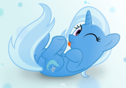 Size: 6271x4375 | Tagged: safe, artist:potato22, trixie, pony, unicorn, g4, :p, absurd resolution, ball, blinking, cute, cuteness overload, diatrixes, female, looking at you, mare, one eye closed, ponyball, rolling, show accurate, solo, tongue out, vector, weapons-grade cute, wink, winking at you