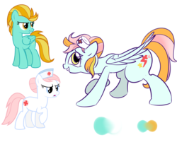 Size: 1800x1500 | Tagged: safe, artist:candyclumsy, lightning dust, nurse redheart, oc, oc:instant care, earth pony, pegasus, pony, g4, commissioner:bigonionbean, fusion, fusion:lightning dust, fusion:nurse redheart, hat, nurse hat, the ass was fat, wide hips