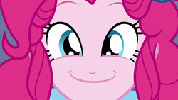 Size: 1280x720 | Tagged: safe, screencap, pinkie pie, equestria girls, g4, my little pony equestria girls: choose your own ending, wake up!, wake up!: pinkie pie, close-up, cute, diapinkes, female, smiling, solo