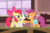 Size: 984x640 | Tagged: safe, screencap, apple bloom, scootaloo, sweetie belle, earth pony, pegasus, pony, unicorn, g4, the last crusade, cropped, cutie mark, cutie mark crusaders, female, filly, happy, hoofbump, looking at each other, saddle bag, the cmc's cutie marks, trio