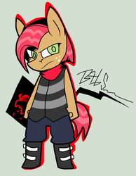 Size: 847x1093 | Tagged: safe, artist:lucas47-46, babs seed, earth pony, anthro, g4, female, filly, solo