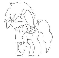 Size: 610x596 | Tagged: safe, artist:lucas47-46, oc, oc only, pegasus, pony, clothes, lineart, monochrome, scarf, solo