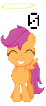Size: 66x150 | Tagged: safe, scootaloo, pegasus, pony, g4, cute, cutealoo, female, filly, gif, halo, non-animated gif, numbers, smiling, solo, vector, zero