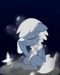 Size: 621x772 | Tagged: safe, artist:lucas47-46, oc, oc only, oc:late dreamer, pegasus, pony, clothes, crying, female, mare, scarf, solo, underwater