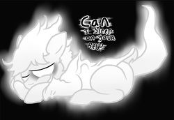 Size: 1364x936 | Tagged: safe, artist:lucas47-46, oc, oc:sleapeazy, earth pony, ghost, pony, clothes, colt, dead, male, monochrome