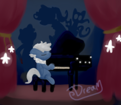 Size: 964x832 | Tagged: safe, artist:lucas47-46, oc, oc only, oc:late dreamer, pegasus, pony, female, filly, musical instrument, piano, solo