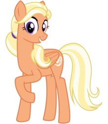 Size: 2800x3200 | Tagged: safe, alternate version, artist:cheezedoodle96, mane allgood, pegasus, pony, g4, the last crusade, .svg available, female, high res, looking at you, mare, missing accessory, raised hoof, simple background, smiling, solo, svg, transparent background, vector