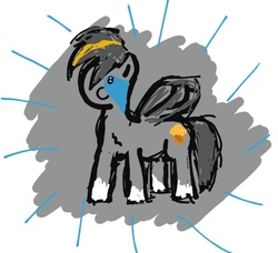Size: 832x760 | Tagged: safe, artist:sabvgd, oc, oc only, pegasus, pony, 1000 hours in ms paint, food, male, muffin, simple background, solo, white hooves