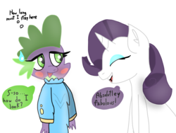 Size: 1024x768 | Tagged: safe, artist:thirdmoon999, rarity, spike, g4, female, male, ship:sparity, shipping, straight