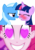 Size: 504x726 | Tagged: safe, artist:navitaserussirus, edit, screencap, pinkie pie, trixie, twilight sparkle, coinky-dink world, equestria girls, g4, my little pony equestria girls: summertime shorts, female, heart, heart eyes, lesbian, meme, pinkie's eyes, ship:twixie, shipping, shipping domino, wingding eyes