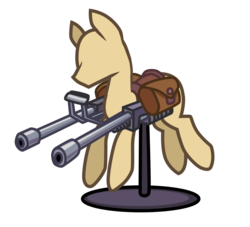 Size: 1024x931 | Tagged: safe, artist:cazra, pony, fallout equestria, battle saddle, gun, mannequin, object, saddle bag, vector, weapon
