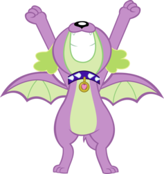 Size: 5025x5298 | Tagged: safe, alternate version, artist:red4567, spike, spike the regular dog, dog, dragon, equestria girls, equestria girls series, g4, molt down, wake up!, spoiler:choose your own ending (season 2), spoiler:eqg series (season 2), bipedal, male, paws, puppy, scene interpretation, simple background, spike's dog collar, transparent background, vector, wake up!: pinkie pie, winged dog, winged spike, wings