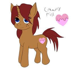 Size: 800x800 | Tagged: safe, artist:c-fill, oc, oc only, oc:creamy fill, pony, unicorn, female, filly, foal, reference sheet, solo