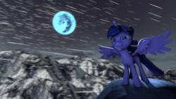 Size: 640x360 | Tagged: safe, artist:dazzion, twilight sparkle, alicorn, pony, 3d, animated, female, full moon, gif, mare in the moon, moon, solo, source filmmaker, twilight sparkle (alicorn)