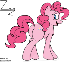 Size: 5052x4200 | Tagged: safe, artist:scobionicle99, artist:zap1992, pinkie pie, earth pony, pony, g4, balloonbutt, butt, plot, simple background, transparent background