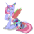 Size: 1280x1280 | Tagged: safe, artist:chelseawest, oc, oc only, oc:marshmallow swirl, pony, unicorn, fanfic:cupcakes, cutie mark dress, female, horn, horn necklace, mare, necklace, petalverse, severed horn, simple background, solo, transparent background