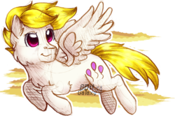 Size: 1856x1306 | Tagged: safe, artist:8bitgalaxy, surprise, pony, g1, alternate hairstyle, female, flying, solo