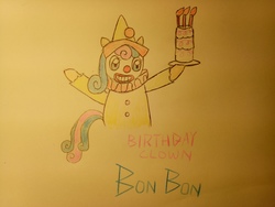 Size: 4160x3120 | Tagged: safe, bon bon, sweetie drops, earth pony, pony, g4, birthday clown bon bon, clown, namesake, star vs the forces of evil, this will end in death, this will end in tears, this will end in tears and/or death, this will not end well