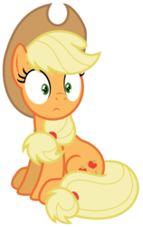 Size: 3975x6274 | Tagged: safe, artist:estories, applejack, earth pony, pony, g4, absurd resolution, female, simple background, sitting, solo, thousand yard stare, transparent background, vector