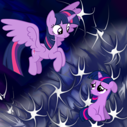 Size: 1000x1000 | Tagged: artist needed, source needed, safe, twilight sparkle, alicorn, pony, unicorn, g4, female, filly, filly twilight sparkle, twilight sparkle (alicorn), vector, younger