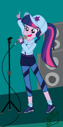 Size: 1000x2000 | Tagged: safe, artist:brisk-might3, sci-twi, twilight sparkle, equestria girls, equestria girls series, g4, rollercoaster of friendship, female, microphone, solo