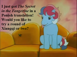 Size: 641x480 | Tagged: safe, edit, edited screencap, editor:korora, screencap, sweet stuff, g1, my little pony 'n friends, sweet stuff and the treasure hunt, bronybait, cute, sweet sweet stuff, that pony sure does love playing games, xiangqi