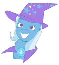 Size: 540x592 | Tagged: safe, artist:nonameorous, trixie, pony, g4, cape, clothes, hat, trixie's cape, trixie's hat