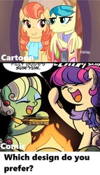 Size: 1156x2028 | Tagged: safe, idw, screencap, aunt holiday, auntie lofty, g4, ponyville mysteries, the last crusade, spoiler:comic, spoiler:comicponyvillemysteries3, clothes, comparison, duo, fire, question, scarf, text