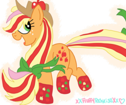 Size: 1024x854 | Tagged: safe, artist:xxfluffypachirisuxx, applejack, earth pony, pony, g4, female, rainbow power, simple background, solo, transparent background