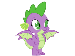 Size: 2048x1536 | Tagged: safe, artist:chanyhuman, spike, dragon, g4, barb, rule 63, simple background, solo, vector, white background, winged barb, winged spike, wings
