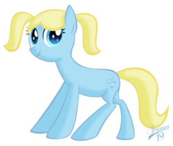 Size: 2968x2502 | Tagged: safe, artist:jerimin19, earth pony, pony, bubbles (powerpuff girls), high res, ponified, simple background, solo, the powerpuff girls, transparent background