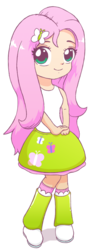 Size: 369x1000 | Tagged: safe, artist:kawaiiprincess64, fluttershy, equestria girls, g4, chibi, female, simple background, solo, transparent background