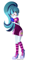 Size: 1600x3200 | Tagged: dead source, safe, artist:wubcakeva, sonata dusk, equestria girls, equestria girls series, find the magic, g4, spoiler:eqg series (season 2), clothes, converse, female, game boy, nintendo, playing, shoes, simple background, siren ears, sneakers, socks, striped socks, transparent background