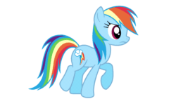 Size: 1434x806 | Tagged: safe, artist:pupster0071, rainbow dash, earth pony, pony, g4, animated, female, gif, race swap, simple background, solo, trotting, white background, wingless