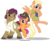 Size: 5501x4541 | Tagged: safe, artist:jhayarr23, mane allgood, scootaloo, snap shutter, pegasus, pony, g4, the last crusade, cute, cutealoo, family, female, filly, hat, looking at you, male, mare, scootaloo's parents, simple background, smiling, spread wings, stallion, transparent background, vector, wings